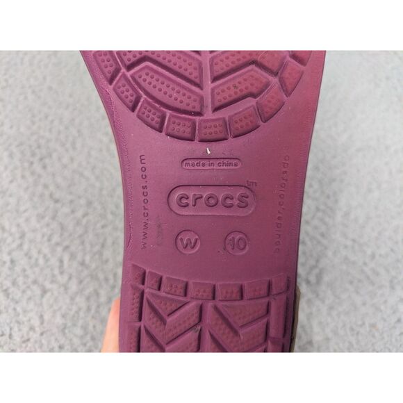 Crocs Women's size 10 Purple Pink Plaid Flats Casual Shoes - Picture 10 of 12
